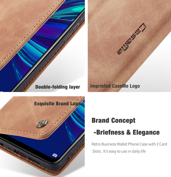 CaseMe Multifunctional Retro Frosted Horizontal Flip Leather Case for Huawei P Smart 2019 /  Honor 10 Lite, with Card Slots & Holder & Wallet(Wine Red)