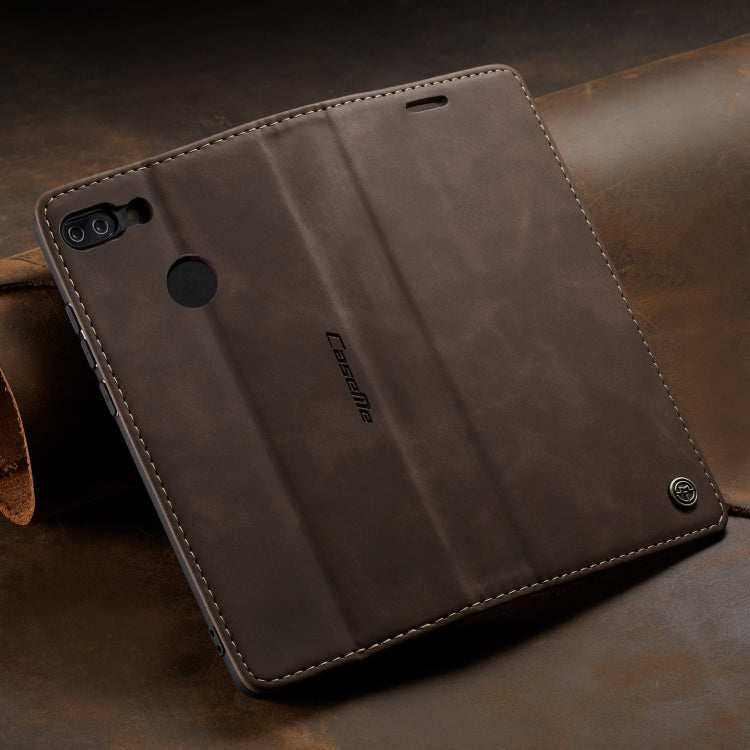CaseMe Multifunctional Retro Frosted Horizontal Flip Leather Case for Huawei P Smart / Enjoy 7S /  Honor 9 Lite, with Card Slots & Holder & Wallet(Coffee)