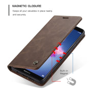 CaseMe Multifunctional Retro Frosted Horizontal Flip Leather Case for Huawei P Smart / Enjoy 7S /  Honor 9 Lite, with Card Slots & Holder & Wallet(Coffee)