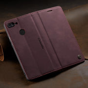 CaseMe Multifunctional Retro Frosted Horizontal Flip Leather Case for Huawei P Smart / Enjoy 7S /  Honor 9 Lite, with Card Slots & Holder & Wallet(Wine Red)