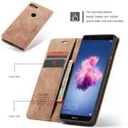 CaseMe Multifunctional Retro Frosted Horizontal Flip Leather Case for Huawei P Smart / Enjoy 7S /  Honor 9 Lite, with Card Slots & Holder & Wallet(Brown)