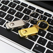 MicroDrive 128GB USB 2.0 Creative Personality Metal U Disk with Keychain (Gold)
