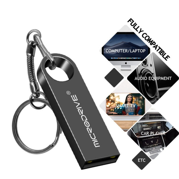 MicroDrive 128GB USB 2.0 Metal Water-resistant High Speed U Disk(Grey)