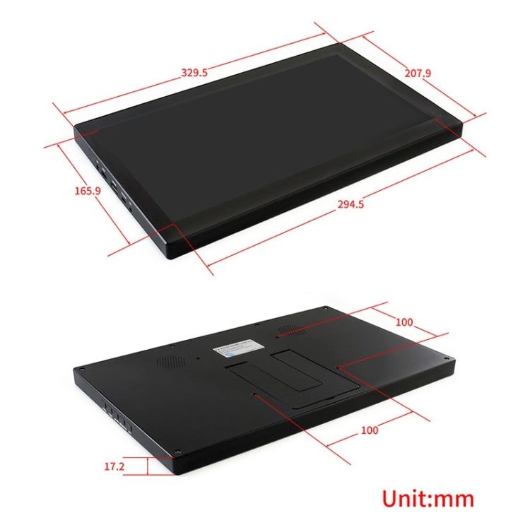 Waveshare 13.3 inch IPS 1920x1080 Capacitive Touch Screen LCD with Toughened Glass Cover, Supports Multi mini-PCs, Multi Systems
