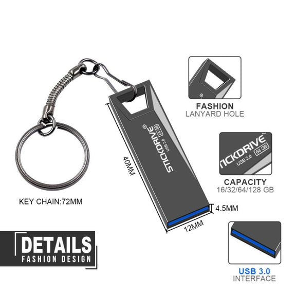 STICKDRIVE 64GB USB 3.0 High Speed Mini Metal U Disk (Silver Grey)