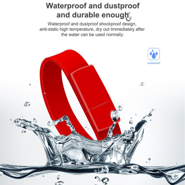 MicroDrive 128GB USB 2.0 Fashion Bracelet Wristband U Disk (Red) - free shipping - PMC Jewellery - Order now!