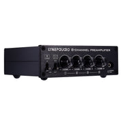 LINEPAUDIO B981 Pro 8-ch Pre-amplifier Speaker Distributor Switcher Speaker Comparator, Signal Booster with Volume Control & Earphone / Monitor Function (Black)