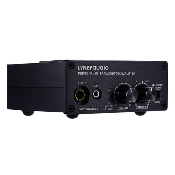 LINEPAUDIO B982 Power Amplifier Instrument Drummer Earphone Monitor Signal Amplifier, Dual XLR Input (Black)