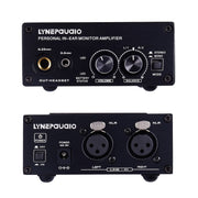 LINEPAUDIO B982 Power Amplifier Instrument Drummer Earphone Monitor Signal Amplifier, Dual XLR Input (Black)