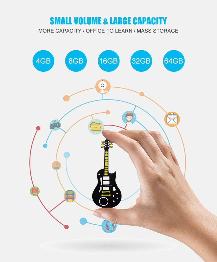 MicroDrive 64GB USB 2.0 Triangle Guitar U Disk - USB Flash Drives by MicroDrive | Online Shopping South Africa | PMC TechLife | Buy Now Pay Later Mobicred