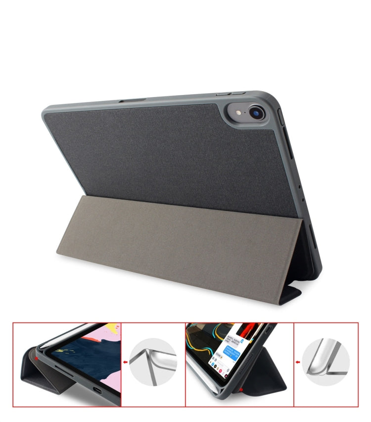 Mutural Exquisite Series Cloth Texture PU+TPU Leather Case for iPad Pro 12.9 inch (2018), with 3-Fold Holder & Pen Slot & Sleep & Wake-up Function - free shipping - PMC TechLife - Order now!