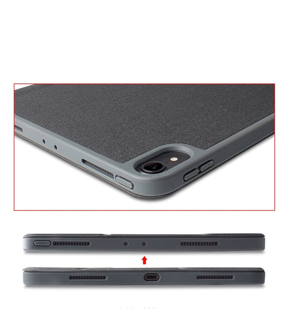 Mutural Exquisite Series Cloth Texture PU+TPU Leather Case for iPad Pro 12.9 inch (2018),  with 3-Fold Holder & Pen Slot & Sleep & Wake-up Function