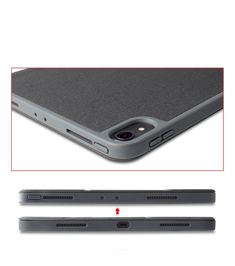 Mutural Exquisite Series Cloth Texture PU+TPU Leather Case for iPad Pro 12.9 inch (2018),  with 3-Fold Holder & Pen Slot & Sleep & Wake-up Function