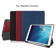 Mutural Exquisite Series Cloth Texture PU+TPU Leather Case for iPad Pro 10.5 inch, with 3-Fold Holder & Pen Slot & Sleep & Wake-up Function(Black)