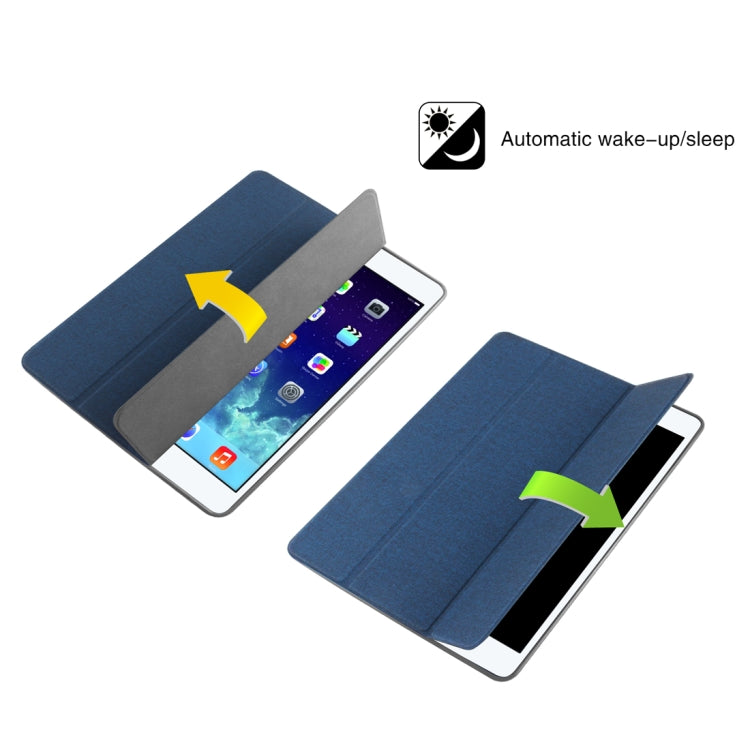 Mutural Exquisite Series Cloth Texture PU+TPU Leather Case for iPad Pro 10.5 inch, with 3-Fold Holder & Pen Slot & Sleep & Wake-up Function(Blue) - free shipping - PMC Jewellery - Order now!