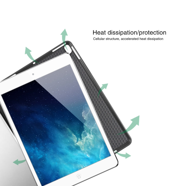 Mutural Exquisite Series Cloth Texture PU+TPU Leather Case for iPad Pro 10.5 inch, with 3-Fold Holder & Pen Slot & Sleep & Wake-up Function(Blue) - free shipping - PMC Jewellery - Order now!
