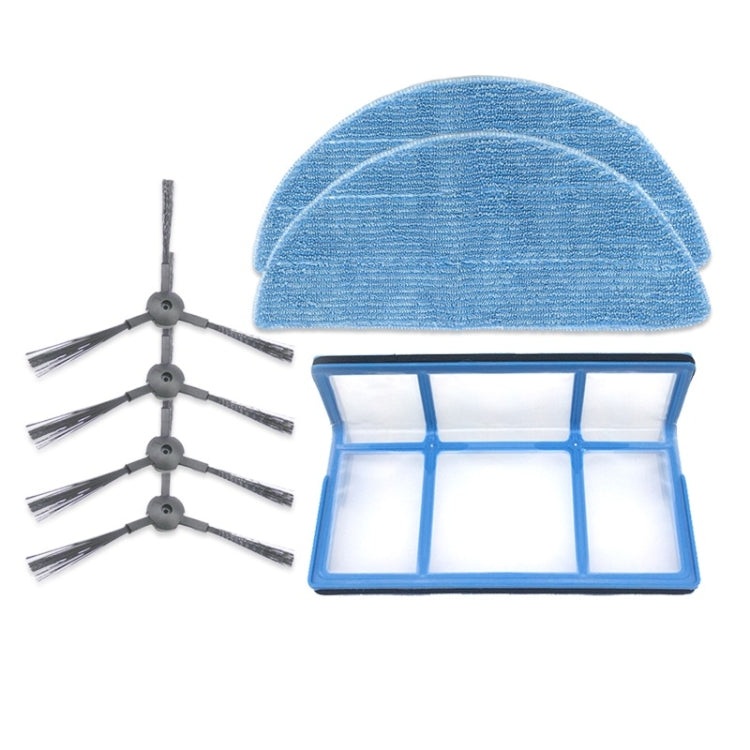 XI244 2 Pairs K614 Side Brushes + 2 PCS I201 Rags + I204V Filter Cotton Filter Set for ILIFE V3S Pro / V3S / V5S Pro / V50 / V5S - For ILIFE Accessories by PMC TechLife | Online Shopping South Africa | PMC TechLife | Buy Now Pay Later Mobicred