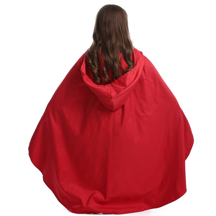 Little Red Riding Hood Parent Child Fairy Tale Drama Performance Costume Little Red Riding Hood Dress Little Maid Two Dress Halloween Costume (Color:Cape+Maid Size:XS)