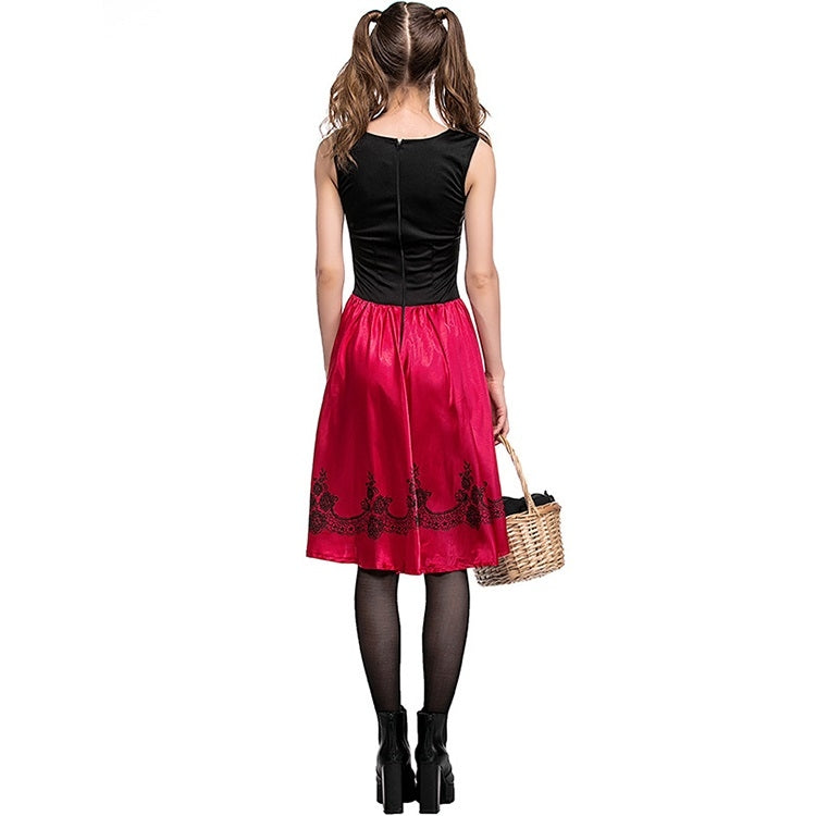 Little Red Riding Hood Costume For Adults Cosplay (Color:Red Size:L)