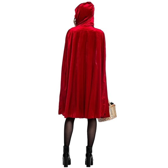 Little Red Riding Hood Costume For Adults Cosplay (Color:Red Size:L)