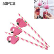 50 PCS 3D Flamingo Jungle Paper Straws Party Decorations Cocktail Straw (Pink) - Drinking Tools by PMC TechLife | Online Shopping South Africa | PMC TechLife | Buy Now Pay Later Mobicred