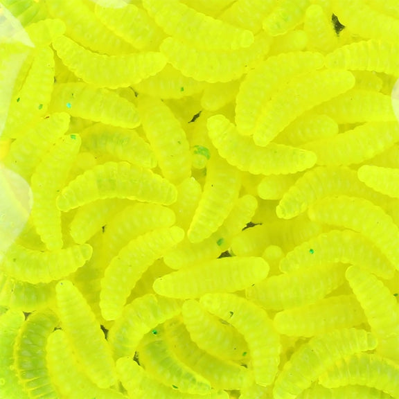 HENGJIA SO106 50 PCS 20mm Simulation Bread Bait Worms Crescent Soft Bait Horseback Fish Worm Bait Fishing Gear (Yellow)