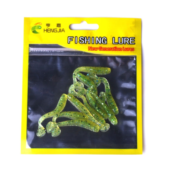 HENGJIA SO041 5cm/0.6g 10 PCS Fishing Wobbler Soft Jigging Fishing Lure Worm Swimbaits Silicone Bait