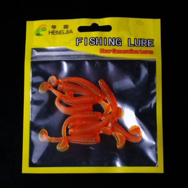 HENGJIA SO041 5cm/0.6g 10 PCS Fishing Wobbler Soft Jigging Fishing Lure Worm Swimbaits Silicone Bait