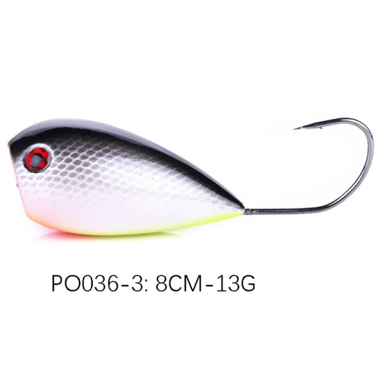 HENGJIA PO036 8cm/13g Big Mouth Single Hook Hitting Water Wave Hard Bait Lure Outdoor Fishing Gear Lure Fishing Bait Fishing Tackle (PO036-3) - free shipping - PMC TechLife - Order now!