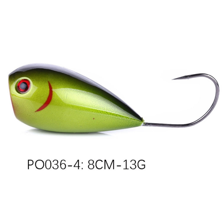 HENGJIA PO036 8cm/13g Big Mouth Single Hook Hitting Water Wave Hard Bait Lure Outdoor Fishing Gear Lure Fishing Bait Fishing Tackle (PO036-4)