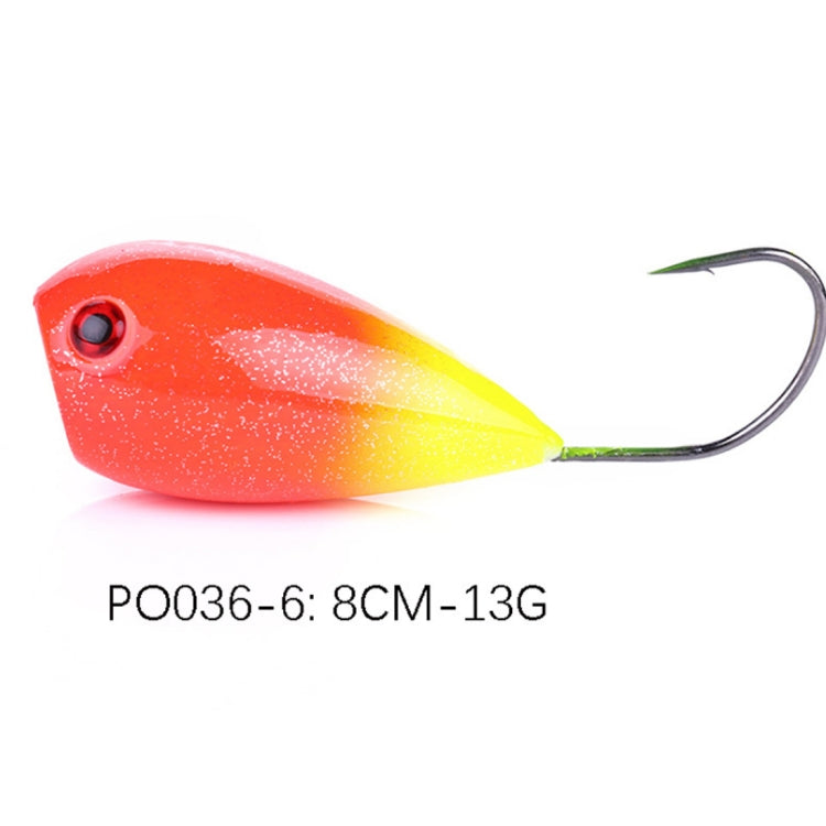 HENGJIA PO036 8cm/13g Big Mouth Single Hook Hitting Water Wave Hard Bait Lure Outdoor Fishing Gear Lure Fishing Bait Fishing Tackle (PO036-6) - Fishing Lures by HENGJIA | Online Shopping South Africa | PMC TechLife | Buy Now Pay Later Mobicred
