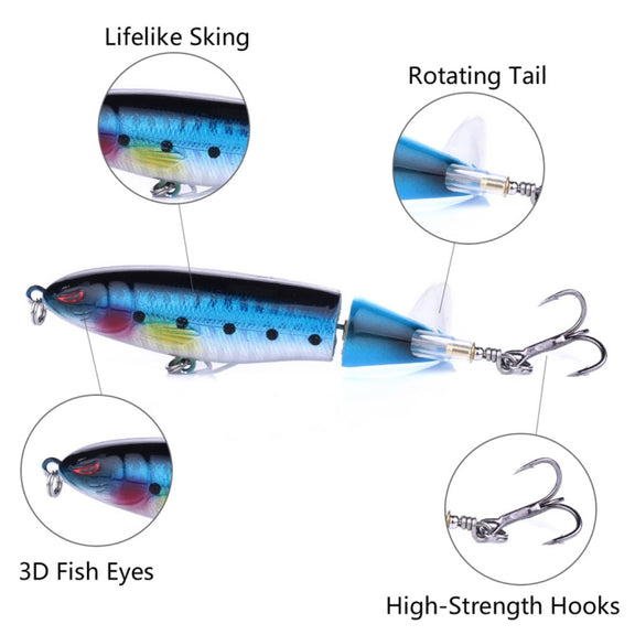 HENGJIA PE018 10cm/13g Propeller Tractor Shaped Hard Baits Fishing Lures Tackle Baits Fit Saltwater and Freshwater (4#)