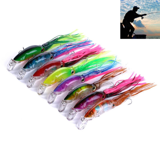 HENGJIA JIZ002 10cm/16.6g 8 PCS Big Octopus Squid Shaped Hard Baits Long Shot Fishing Lures Tackle Baits Fit Sea Fishing and Freshwater Fishing,Bagged - free shipping - PMC Jewellery - Order now!