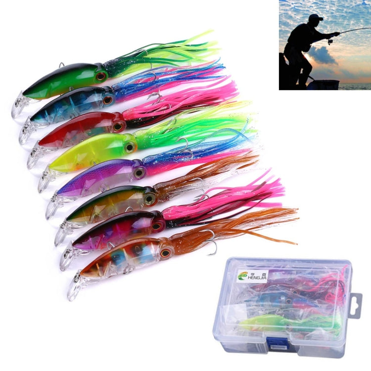 HENGJIA JIZ002 10cm/16.6g 8 PCS Big Octopus Squid Shaped Hard Baits Long Shot Fishing Lures Tackle Baits Fit Sea Fishing and Freshwater Fishing,Boxed - Fishing Lures by HENGJIA | Online Shopping South Africa | PMC TechLife | Buy Now Pay Later Mobicred
