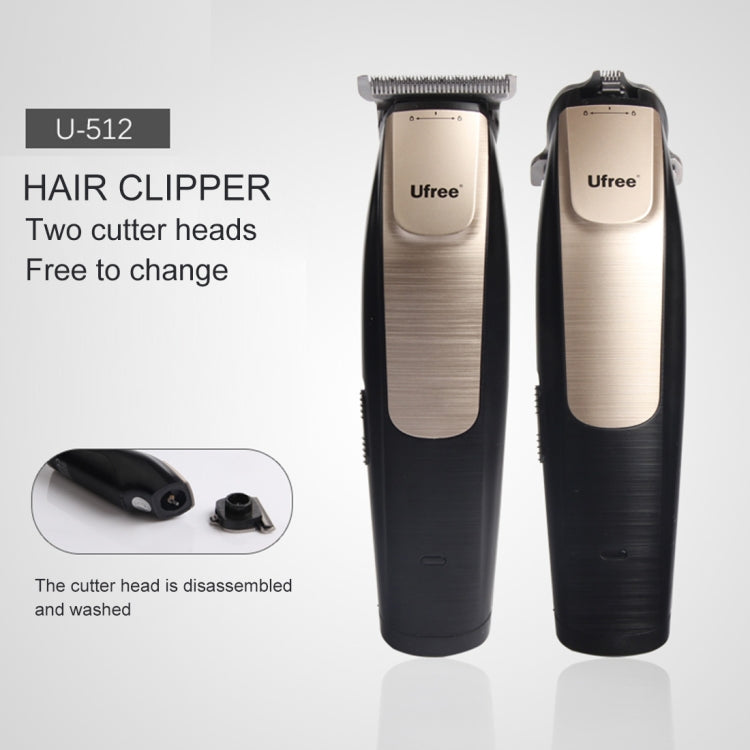 Ufree U-512 Professional Hair Salon Rechargeable Engraved Text Small Hair Clipper Hair Trimmer, EU Plug - free shipping - PMC Jewellery - Order now!