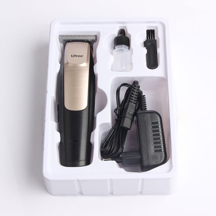Ufree U-512 Professional Hair Salon Rechargeable Engraved Text Small Hair Clipper Hair Trimmer, EU Plug - free shipping - PMC Jewellery - Order now!
