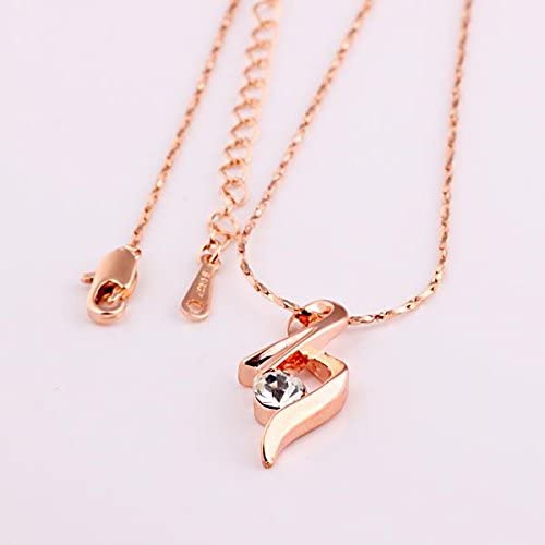 9k Gold White Rhinestone Cancer Ribbon Support Awareness Pendant Necklace Chain - free shipping - PMC Jewellery - Order now!