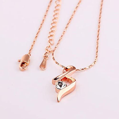 9k Gold White Rhinestone Cancer Ribbon Support Awareness Pendant Necklace Chain - free shipping - PMC Jewellery - Order now!
