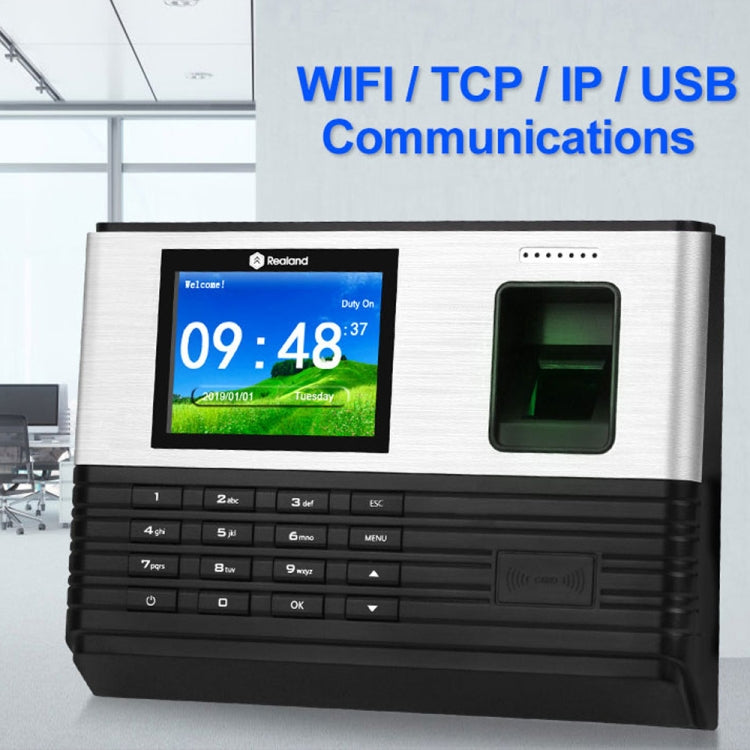 Realand AL355 Fingerprint Time Attendance with 2.8 inch Color Screen & ID Card Function & WiFi - free shipping - PMC Jewellery - Order now!