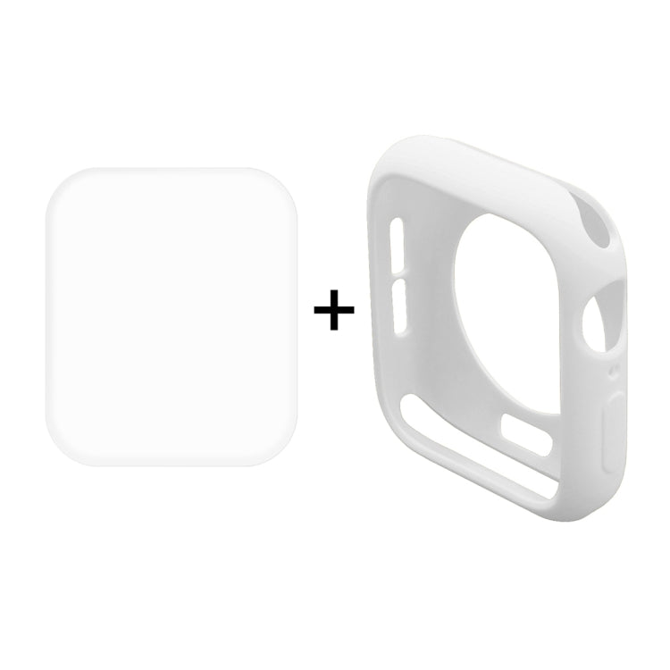 ENKAY Hat-Prince 2 in 1 TPU Semi-clad Protective Shell + 3D Full Screen PET Curved Heat Bending HD Screen Protector for Apple Watch Series 5 & 4 40mm(White) - Watch Cases by ENKAY | Online Shopping South Africa | PMC TechLife | Buy Now Pay Later Mobicred