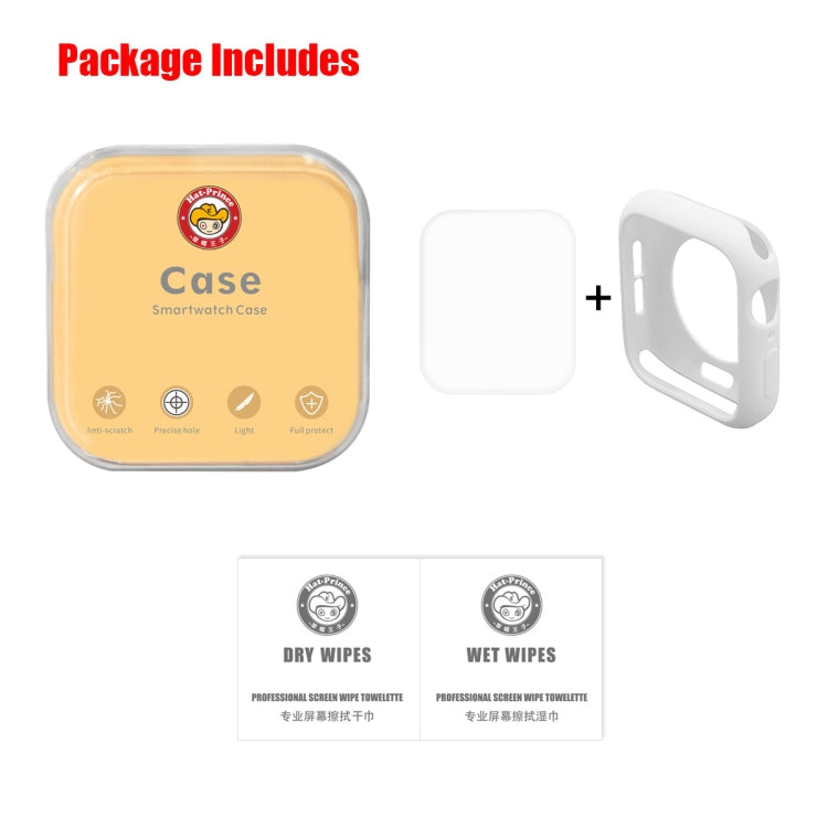 ENKAY Hat-Prince 2 in 1 TPU Semi-clad Protective Shell + 3D Full Screen PET Curved Heat Bending HD Screen Protector for Apple Watch Series 5 & 4 40mm(White) - Watch Cases by ENKAY | Online Shopping South Africa | PMC TechLife | Buy Now Pay Later Mobicred