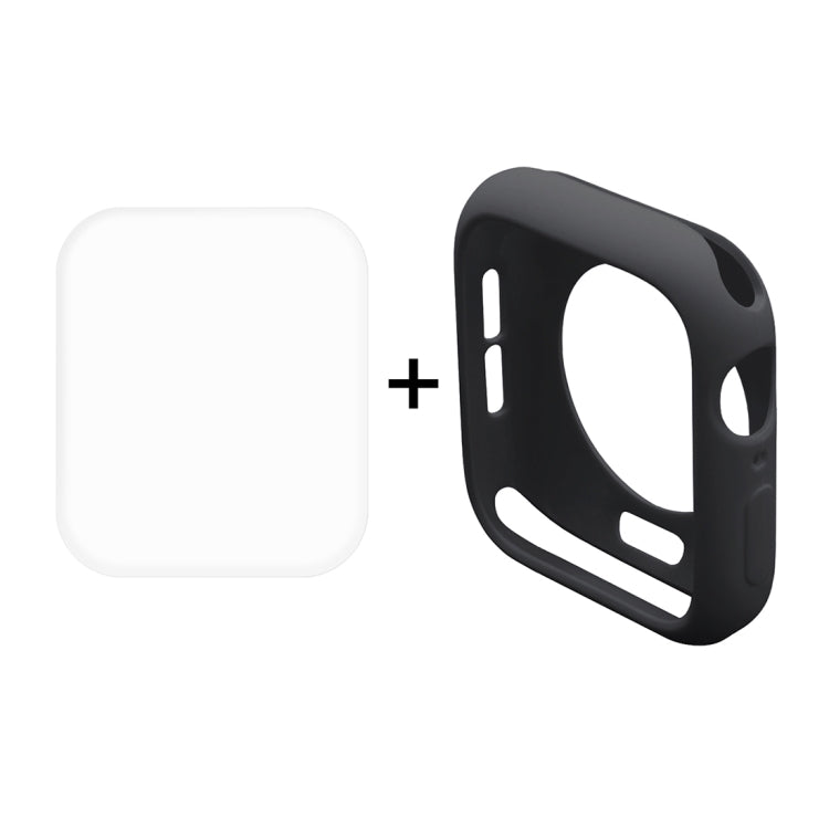 ENKAY Hat-Prince 2 in 1 TPU Semi-clad Protective Shell + 3D Full Screen PET Curved Heat Bending HD Screen Protector for Apple Watch Series 5 & 4 44mm(Black)
