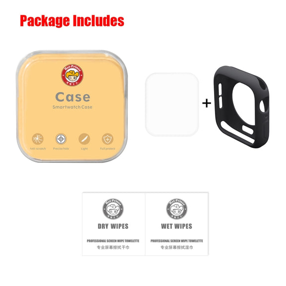 ENKAY Hat-Prince 2 in 1 TPU Semi-clad Protective Shell + 3D Full Screen PET Curved Heat Bending HD Screen Protector for Apple Watch Series 5 & 4 44mm(Black)