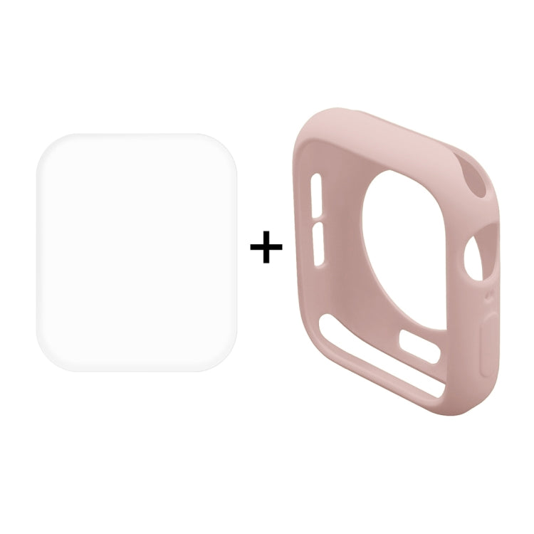 ENKAY Hat-Prince 2 in 1 TPU Semi-clad Protective Shell + 3D Full Screen PET Curved Heat Bending HD Screen Protector for Apple Watch Series 5 & 4 44mm(Pink) - Watch Cases by ENKAY | Online Shopping South Africa | PMC TechLife | Buy Now Pay Later Mobicred