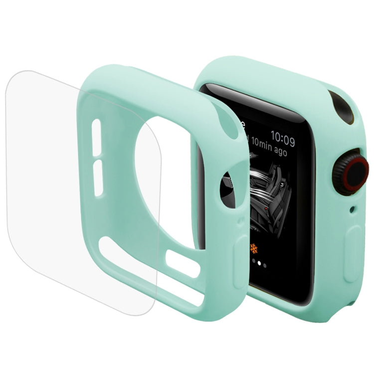 ENKAY Hat-Prince 2 in 1 TPU Semi-clad Protective Shell + 3D Full Screen PET Curved Heat Bending HD Screen Protector for Apple Watch Series 5 & 4 44mm(Green) - Watch Cases by ENKAY | Online Shopping South Africa | PMC TechLife | Buy Now Pay Later Mobicred