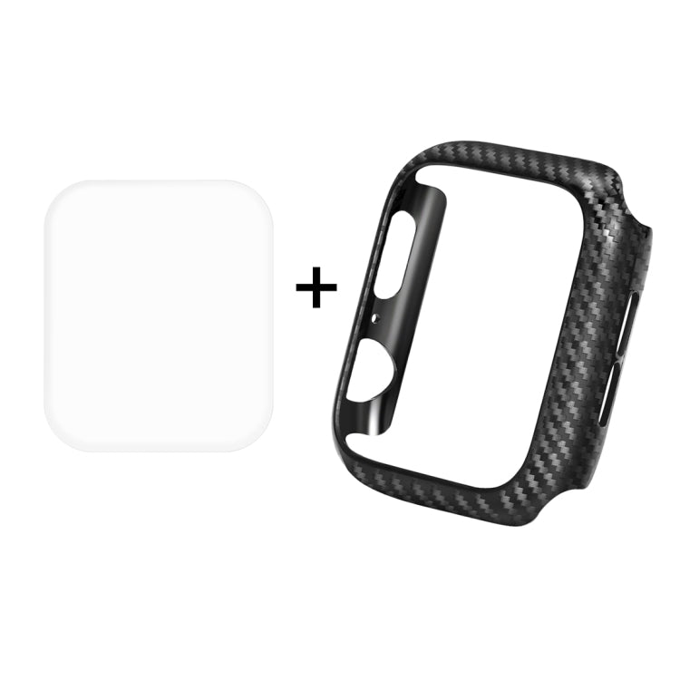 ENKAY Hat-Prince 2 in 1 Carbon Fiber Texture TPU Semi-clad Protective Shell + 3D Full Screen PET Curved Heat Bending HD Screen Protector for Apple Watch Series 5 & 4 44mm - Watch Cases by ENKAY | Online Shopping South Africa | PMC TechLife | Buy Now Pay Later Mobicred