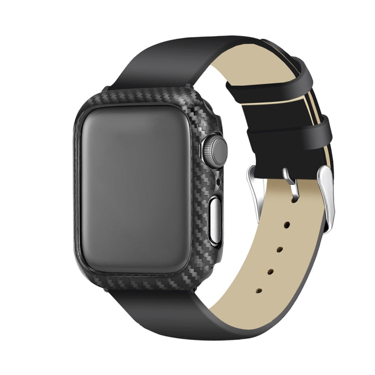 ENKAY Hat-Prince 2 in 1 Carbon Fiber Texture TPU Semi-clad Protective Shell + 3D Full Screen PET Curved Heat Bending HD Screen Protector for Apple Watch Series 5 & 4 44mm - Watch Cases by ENKAY | Online Shopping South Africa | PMC TechLife | Buy Now Pay Later Mobicred