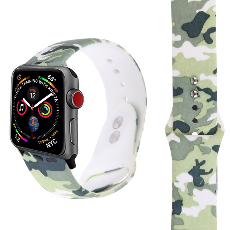 Silicone Printing Strap for Apple Watch Series 5 & 4 40mm (Camouflage Pattern) - Watch Bands by PMC Jewellery | Online Shopping South Africa | PMC Jewellery | Buy Now Pay Later Mobicred