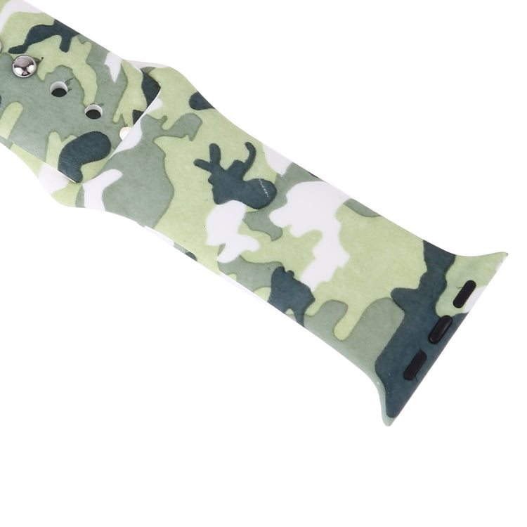 Silicone Printing Strap for Apple Watch Series 5 & 4 40mm (Camouflage Pattern) - Watch Bands by PMC Jewellery | Online Shopping South Africa | PMC Jewellery | Buy Now Pay Later Mobicred
