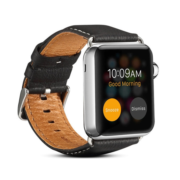 Denior Environmental Luxury Car Watch Leather Watch Band for Apple Watch Series 7 45mm / 6 & SE & 5 & 4 44mm / 3 & 2 & 1 42mm(Black) - free shipping - PMC Jewellery - Order now!